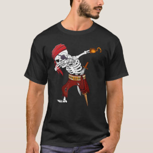 Halloween Dabbing Pirate Skeleton Dab Boys Girls T-Shirt