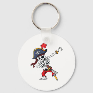 Halloween Dabbing Pirate Skeleton Fun Dab Boys Gir Keychain