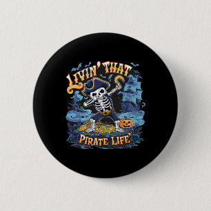 Halloween Dabbing Pirate Skeleton Simple Halloween 2 Inch Round Button