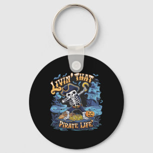 Halloween Dabbing Pirate Skeleton Simple Halloween Keychain