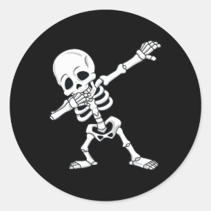 Halloween Dabbing Skeleton Boys Girls Kids Dab Classic Round Sticker