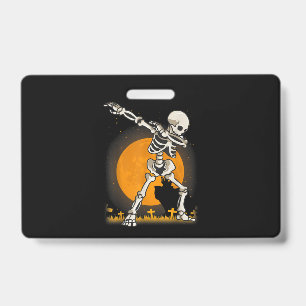 Halloween Dabbing Skeleton Costume Badge