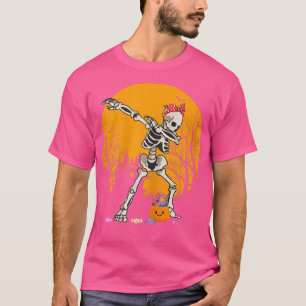 Halloween Dabbing Skeleton Costume Kids Girls Pump T-Shirt