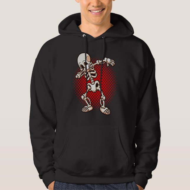 Halloween Dabbing Skeleton Dab Undead Easy Costume Hoodie (Front)