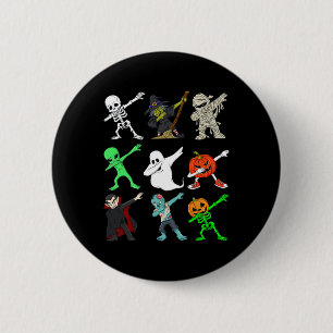 Halloween Dabbing Skeleton Witch And Monsters Boys 2 Inch Round Button
