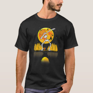 Halloween Dabbing Skeleton Witch Pumpkin Moon Girl T-Shirt