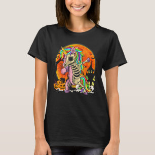 Halloween Dabbing Unicorn Skeleton T-Shirt