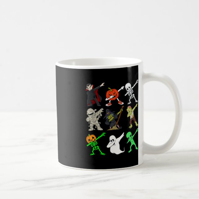 Halloween Dabbing Vampire Witch And Monsters Boys  Coffee Mug (Right)