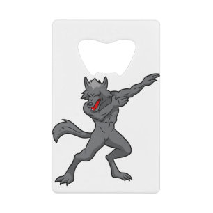 halloween dabbing werewolf credit card bottle opener
