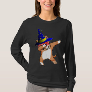 Halloween Dabbing Wizard Pitbull Puppy Dog Witch H T-Shirt