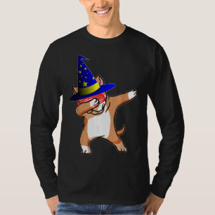 Halloween Dabbing Wizard Pitbull Puppy Dog Witch H T-Shirt