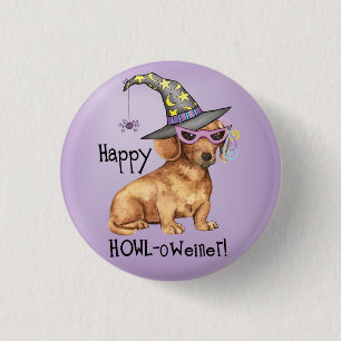 Halloween Dachshund 1 Inch Round Button
