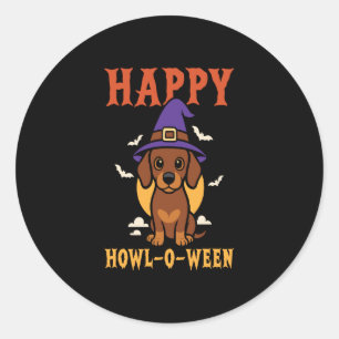 Halloween Dachshund Dog Classic Round Sticker