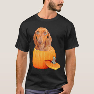 Halloween Dachshund Doxie Wiener Dog Pumpkin For D T-Shirt