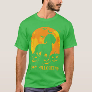 Halloween Dachshund Jack O Lantern Dog Pumpkin Fun T-Shirt