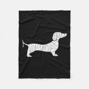 Halloween Dachshund Mummy Scary Wiener Dog Fleece Blanket