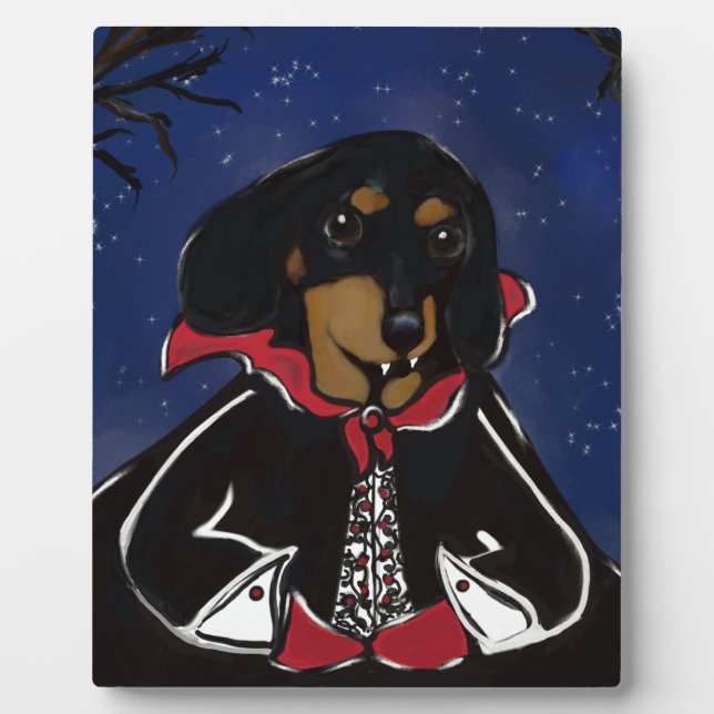 Halloween Dachshund Plaque (Front)