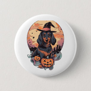 Halloween Dachshund Sticker 2 Inch Round Button