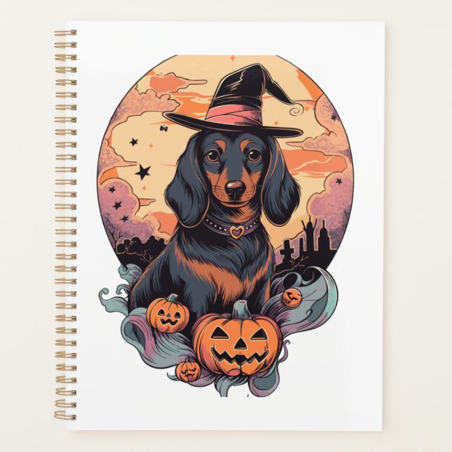 Halloween Dachshund Sticker Planner (Front)