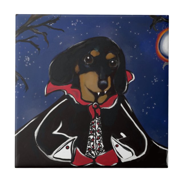 Halloween Dachshund Tile (Front)