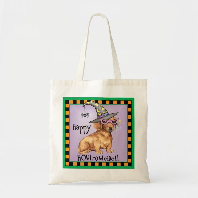 Halloween Dachshund Tote Bag (Front)
