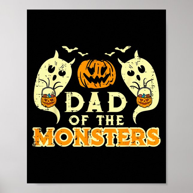 Halloween Dad Of Monsters Funny Family Costume Pap Poster (Front)