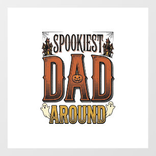 Halloween Dad Shirt Spooky Father Vintage Engravin Window Cling