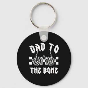 Halloween Dad To The Bone Funny Skeleton Hand Mens Keychain