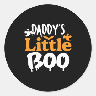 Halloween Daddy Little Boo Birthday Classic Round Sticker