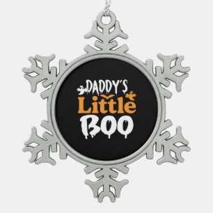 Halloween Daddy Little Boo Birthday Snowflake Pewter Christmas Ornament