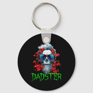 Halloween Dadster Skeleton With Red Sungles Dad Sk Keychain