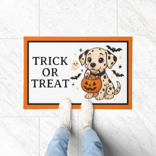 Halloween Dalmatian Dog Trick or Treat Doormat