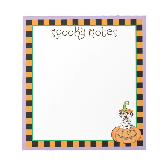 Halloween Dalmatian Notepad (Front)