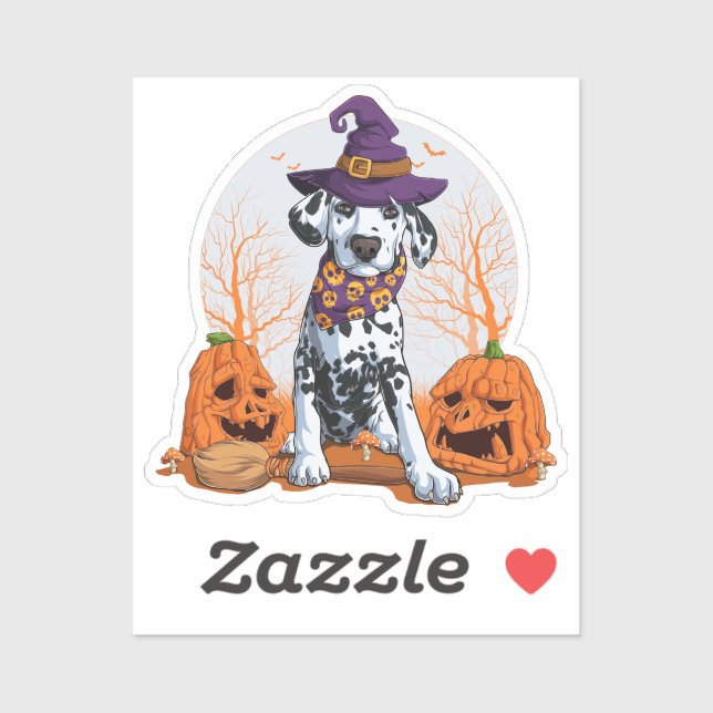 Halloween Dalmatian Square Sticker (Sheet)