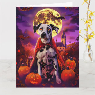 Halloween Dalmatian Vampire Pumpkins Scary  Card