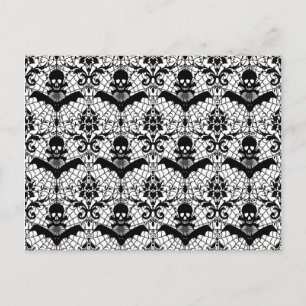 Halloween Damask Postcard