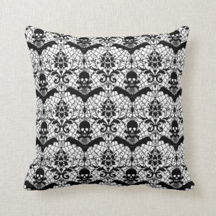 Halloween Damask Throw Pillow