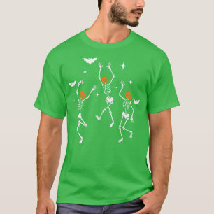 Halloween dancing pumpkin head skeletons girls boy T-Shirt
