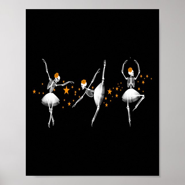 Halloween Dancing Skeleton Llerina Llet Women Girl Poster (Front)