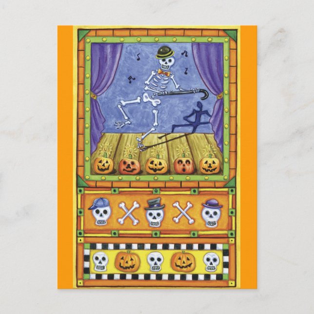 Halloween Dancing Skeleton Postcard (Front)