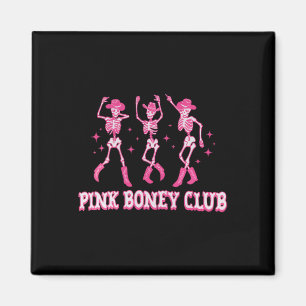 Halloween Dancing Skeleton Trio Cowboy Pink Boney  Magnet