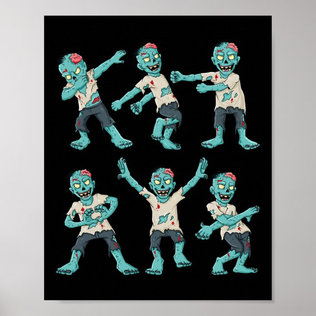 Halloween Dancing Zombies Dance Challenge Boys Gir Poster (Front)