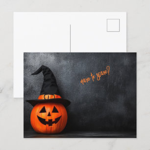 Halloween Dare to Scare Pumpkin Postcard