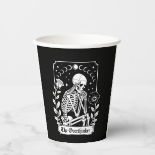 Halloween Dark Gothic Skeleton Overthinker Paper Cups