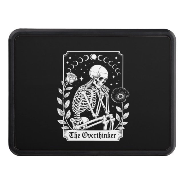 Halloween Dark Gothic Skeleton Overthinker Trailer Hitch Cover (Front)