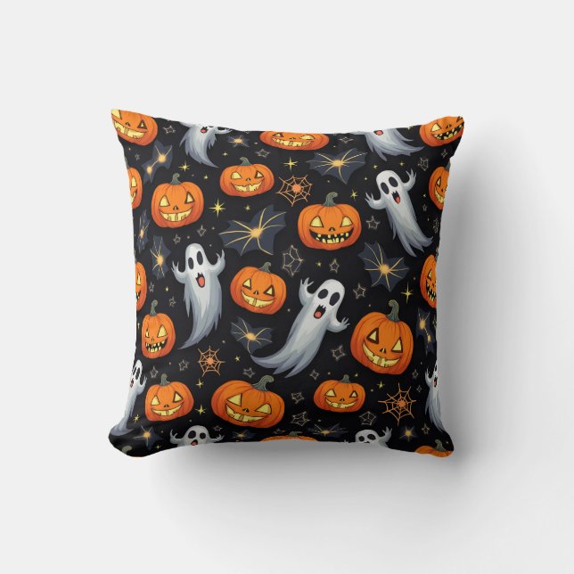 Halloween day items throw pillow (Front)
