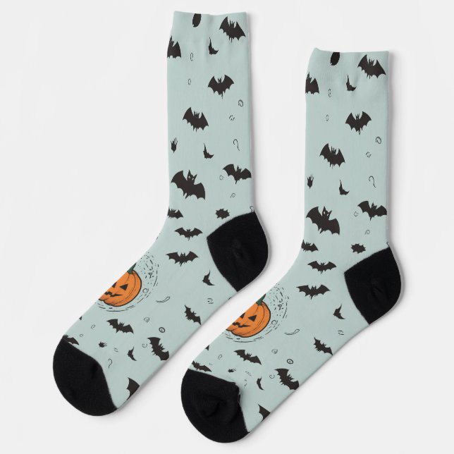Halloween Day Mint Socks (Left)