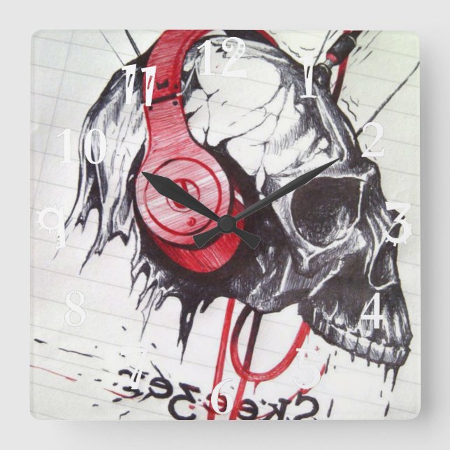 Halloween Day & Night Square Wall Clock (Front)