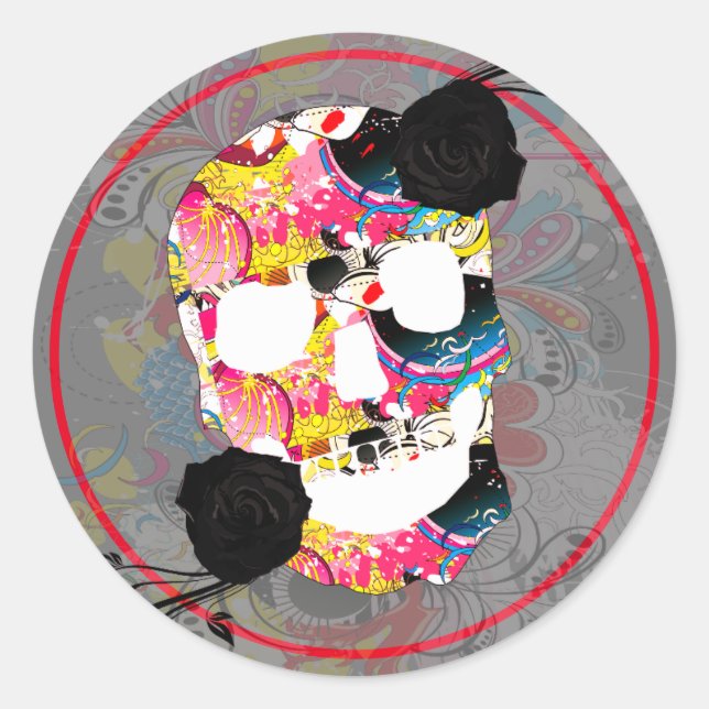 HALLOWEEN DAY OF THE DEAD CUSTOMIZABLE STICKER (Front)