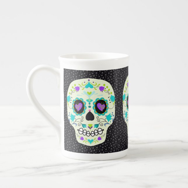 Halloween Day of the Dead Skull Mug (Left)